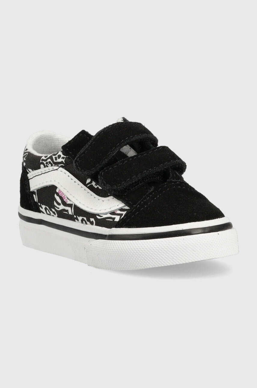 Vans Детски велурени кецове TD Old Skool V ZEBR BLACK в черно - Pepit.bg