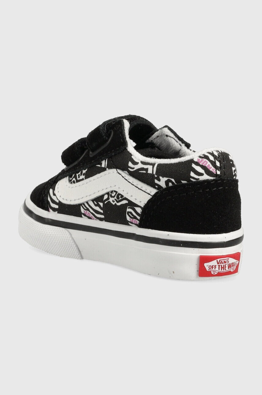 Vans Детски велурени кецове TD Old Skool V ZEBR BLACK в черно - Pepit.bg