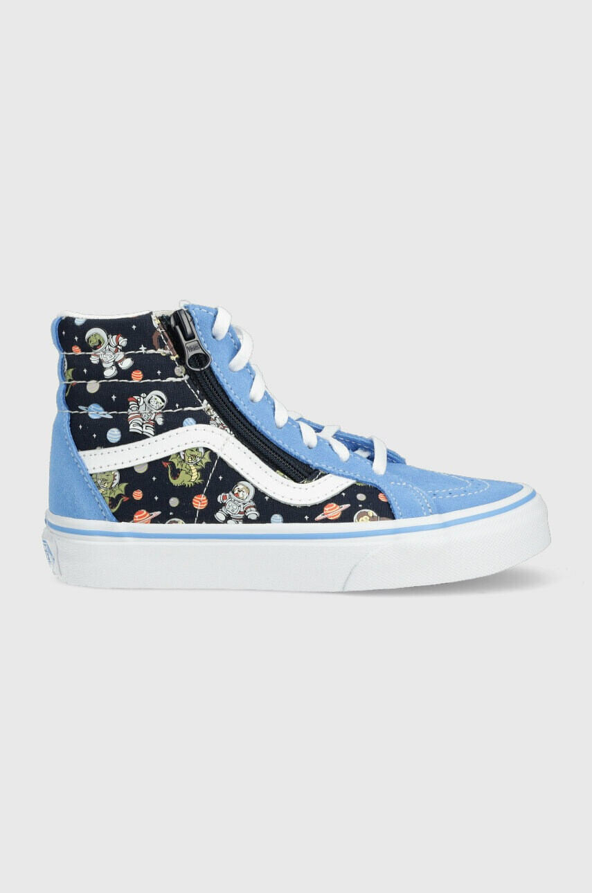Vans Детски високи кецове SK8 Hi Reissue Side Zip GLOW BLKBU в синьо - Pepit.bg