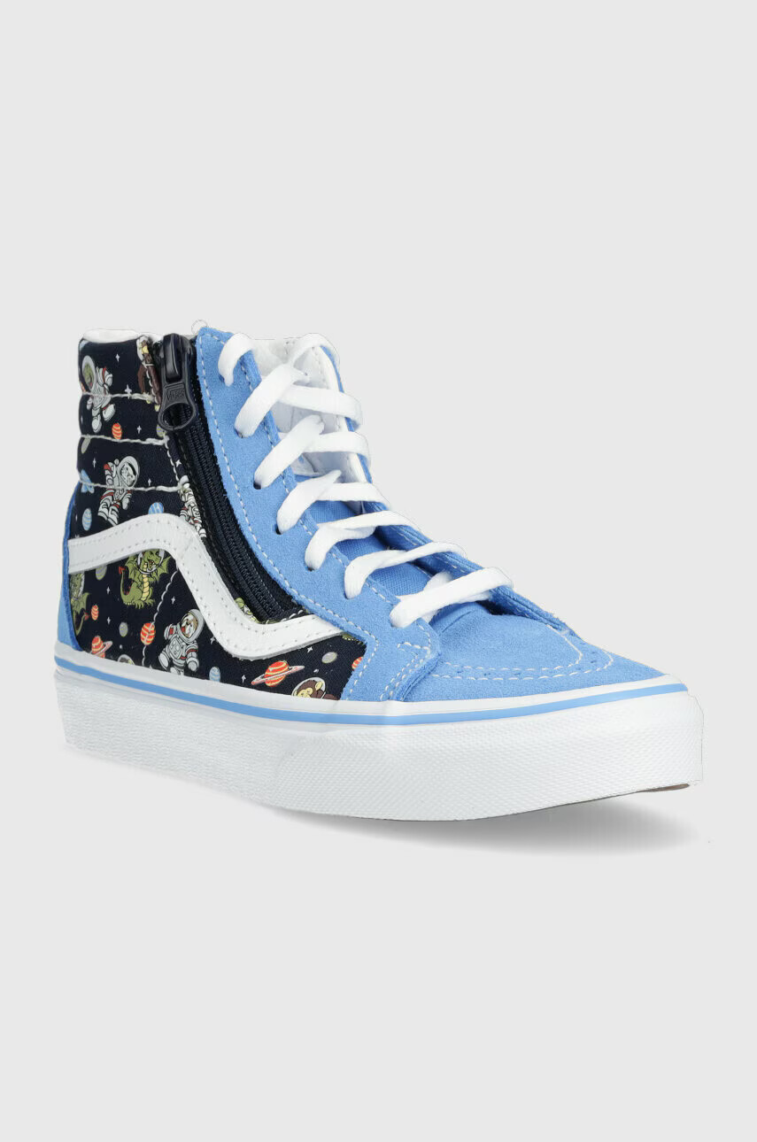Vans Детски високи кецове SK8 Hi Reissue Side Zip GLOW BLKBU в синьо - Pepit.bg