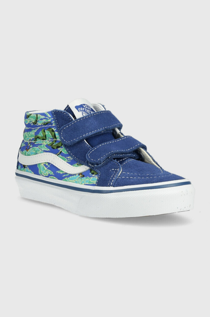 Vans Детски високи кецове UY SK8 Mid Reissue V WILD MULTI в синьо - Pepit.bg