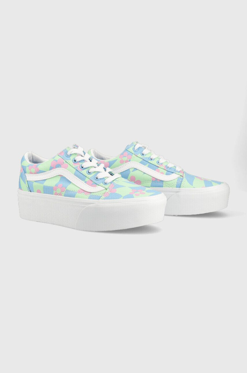 Vans Ниски кецове Old Skool Stackform Checkerboard Floral - Pepit.bg