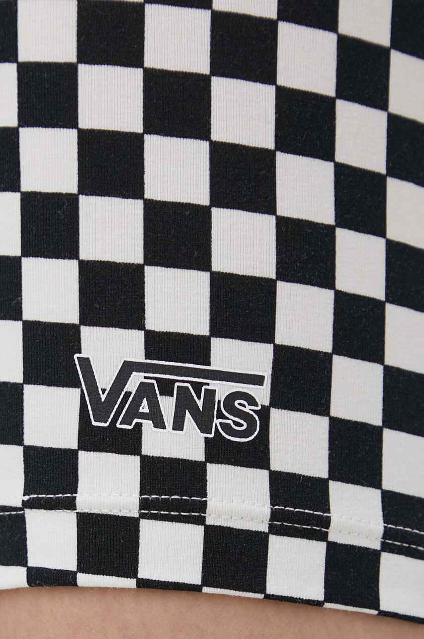 Vans Памучен къс панталон дамски с десен с висока талия - Pepit.bg