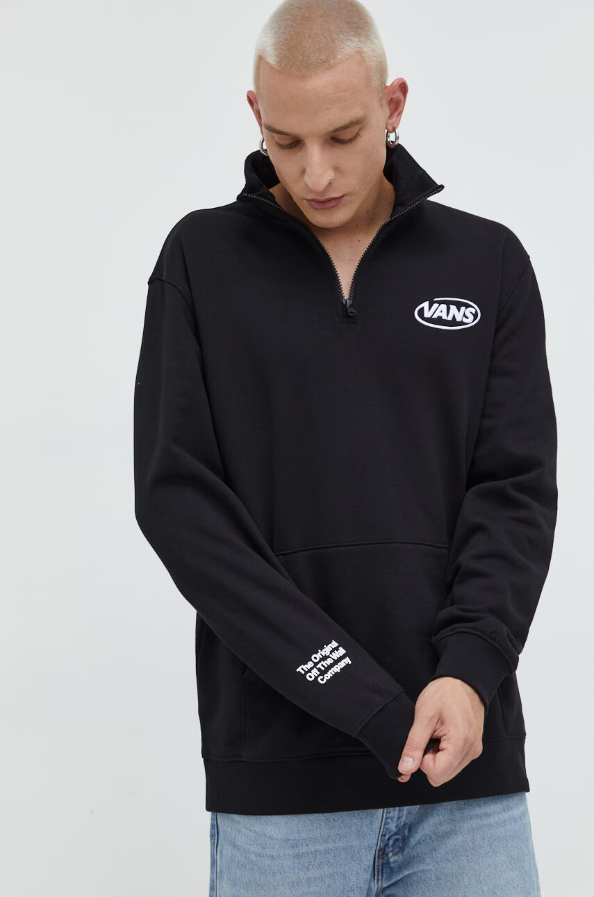 Vans Памучен суичър в черно с апликация - Pepit.bg