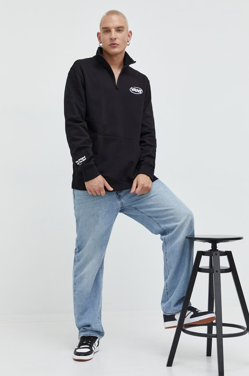 Vans Памучен суичър в черно с апликация - Pepit.bg