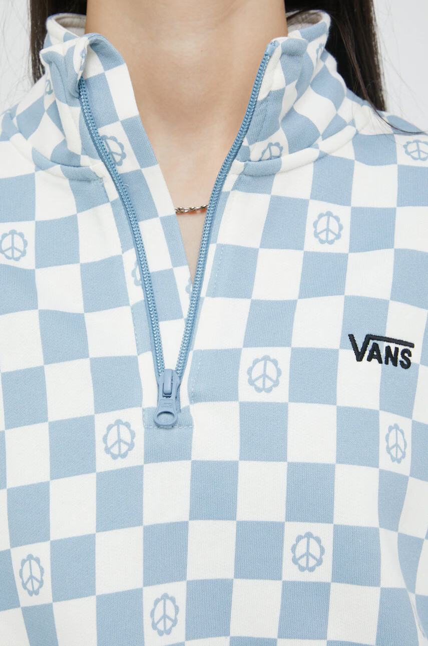 Vans Памучен суичър дамски в черно с изчистен дизайн - Pepit.bg