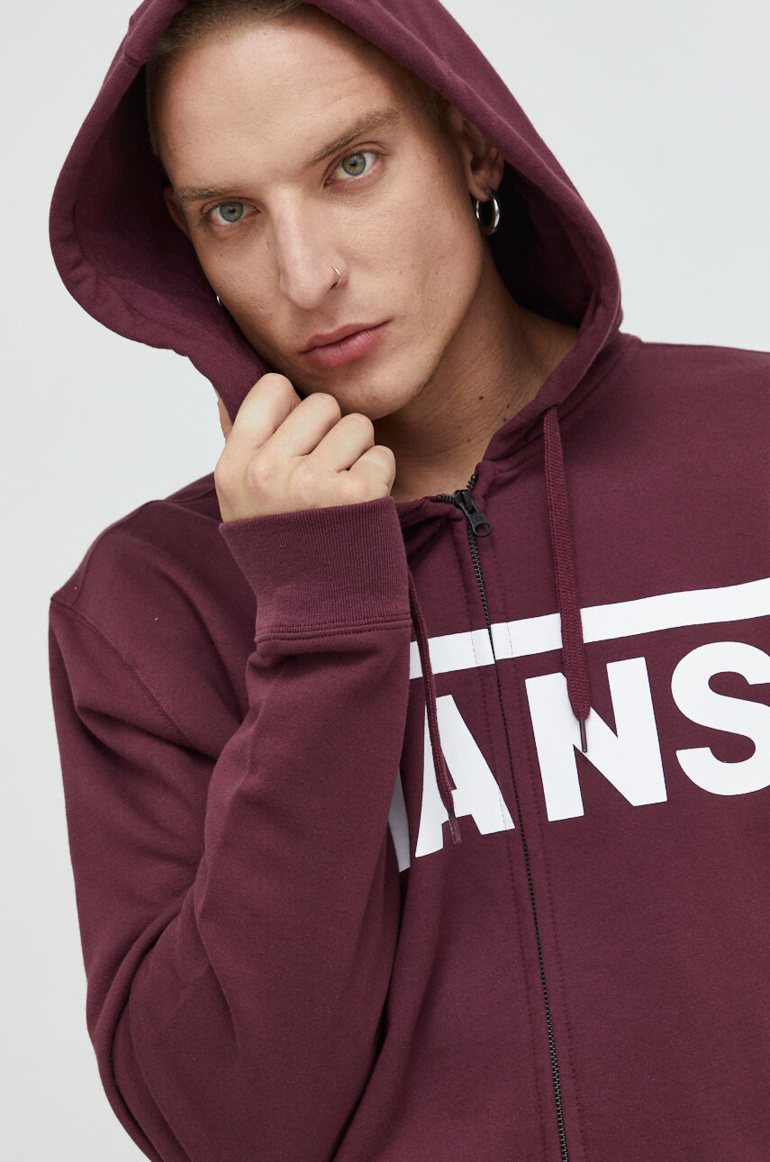Vans Памучен суичър в бордо с принт - Pepit.bg