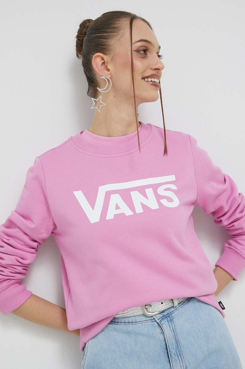 Vans Памучен суичър в лилаво с принт - Pepit.bg