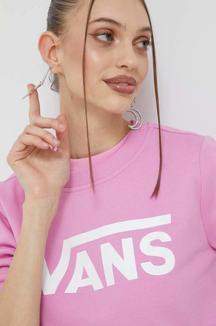 Vans Памучен суичър в лилаво с принт - Pepit.bg