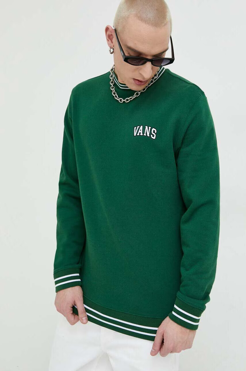 Vans Памучен суичър в зелено с апликация - Pepit.bg