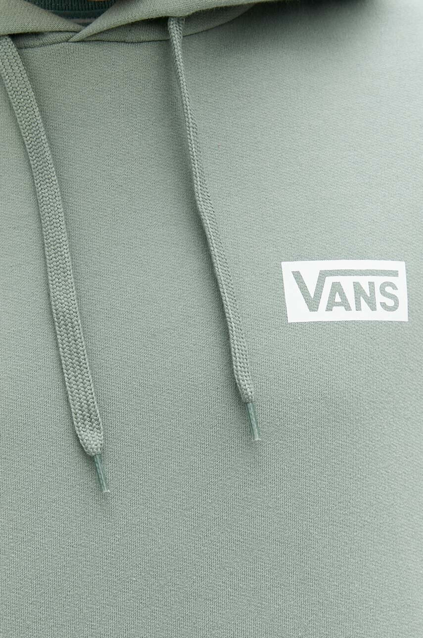 Vans Памучен суичър в зелено с качулка с принт - Pepit.bg