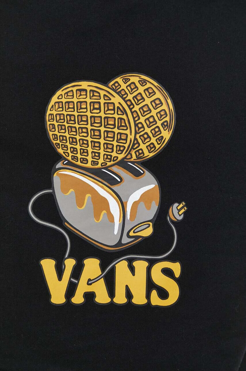 Vans Памучен суичър в черно с качулка с принт - Pepit.bg