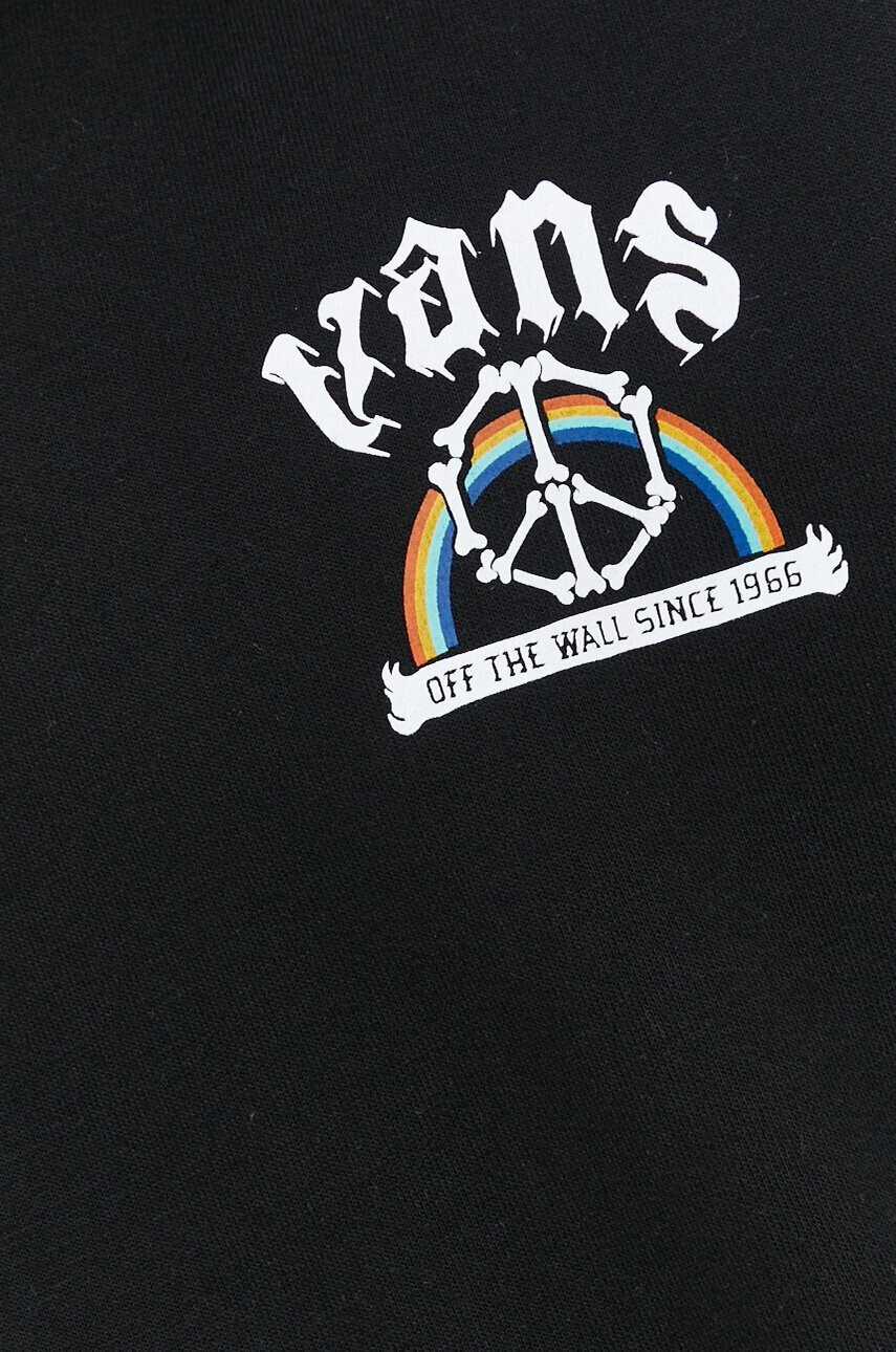 Vans Памучен суичър в черно с качулка с принт - Pepit.bg