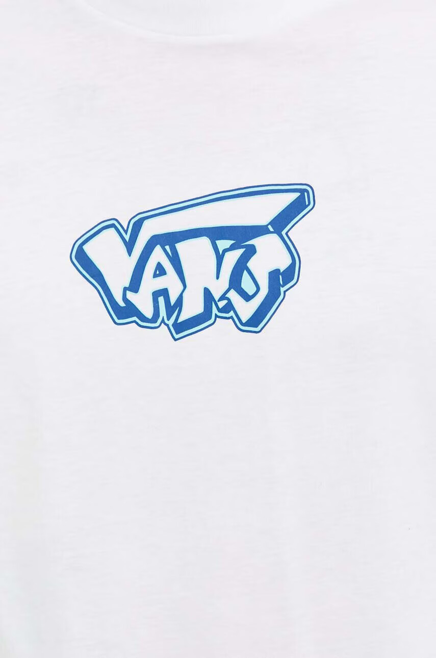 Vans Памучна блуза с дълги ръкави в бяло с принт - Pepit.bg