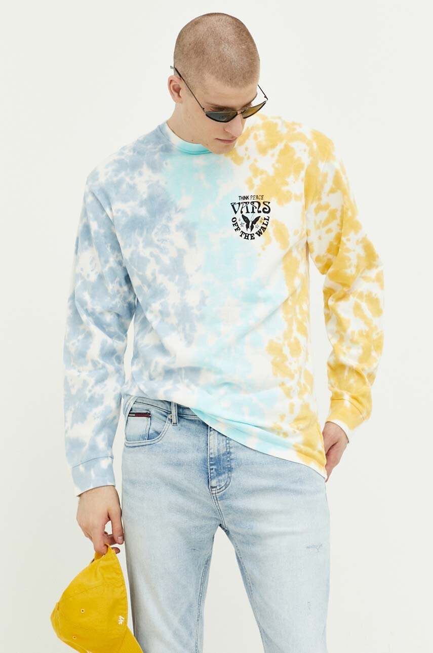 Vans Памучна блуза с дълги ръкави с десен - Pepit.bg