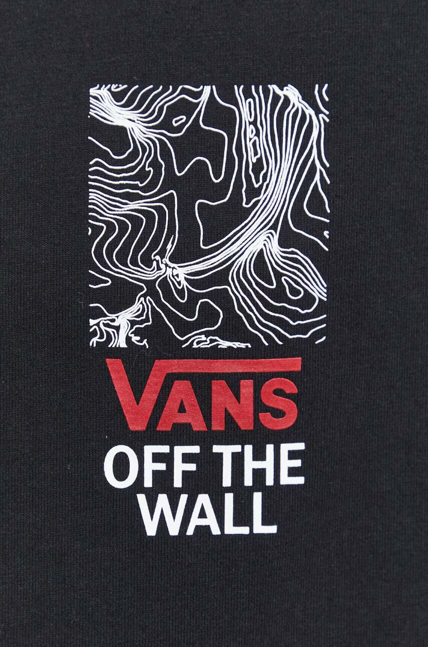 Vans Памучна блуза с дълги ръкави в черно с принт - Pepit.bg