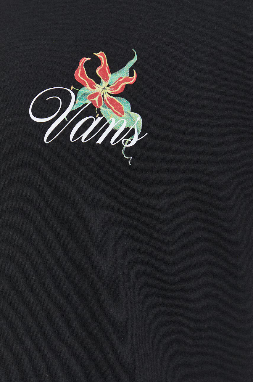 Vans Памучна блуза с дълги ръкави в зелено с принт - Pepit.bg