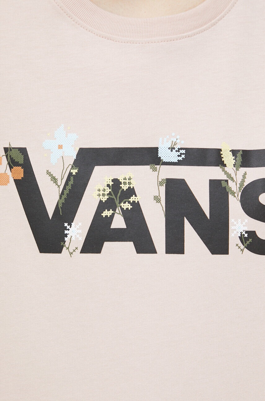Vans Памучна блуза с дълги ръкави в розово - Pepit.bg