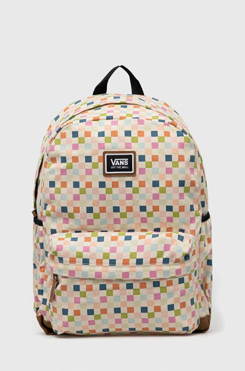 Vans Памучна раница в бежово голям размер с десен - Pepit.bg