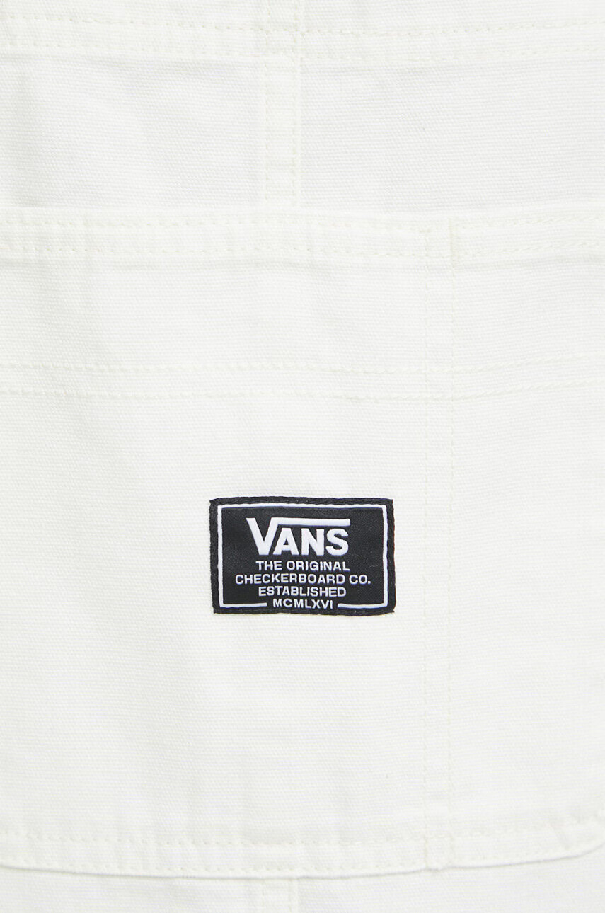 Vans Памучна рокля в бяло къс модел със стандартна кройка - Pepit.bg