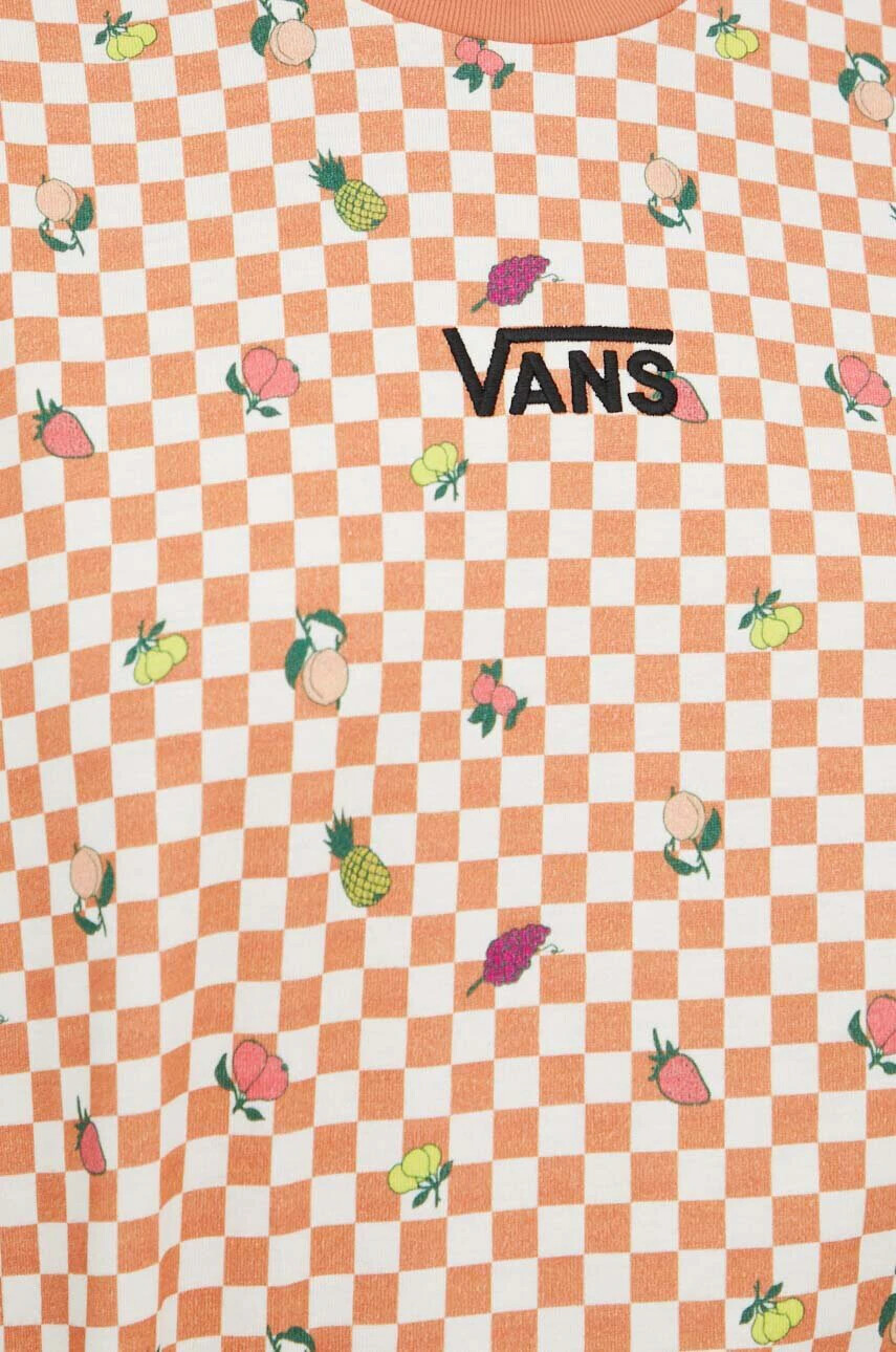 Vans Памучна рокля в оранжево къс модел с уголемена кройка - Pepit.bg