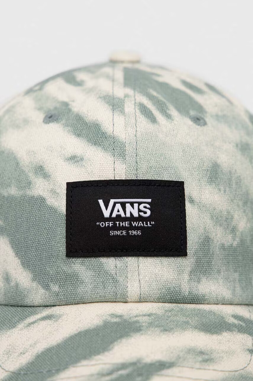 Vans Памучна шапка с козирка в зелено с десен - Pepit.bg