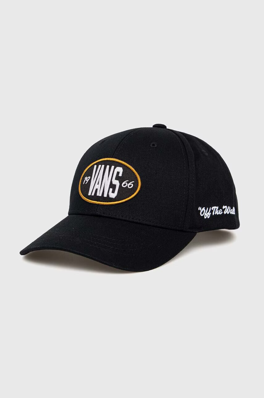 Vans Памучна шапка с козирка в черно с апликация - Pepit.bg