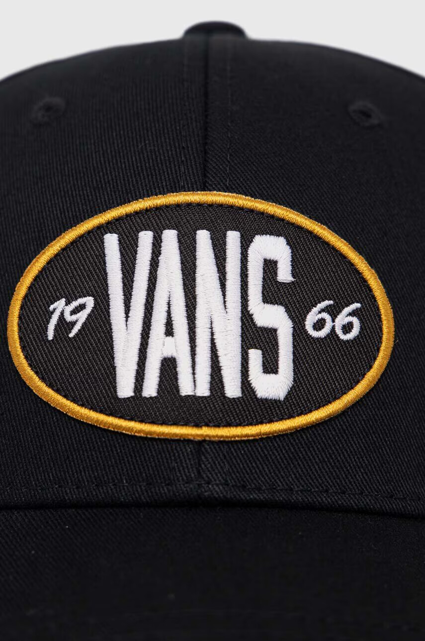 Vans Памучна шапка с козирка в черно с апликация - Pepit.bg