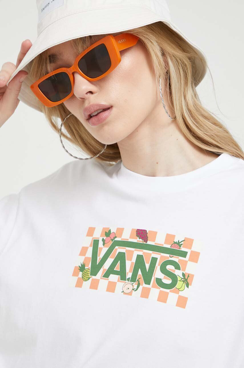 Vans Памучна тениска в бяло - Pepit.bg