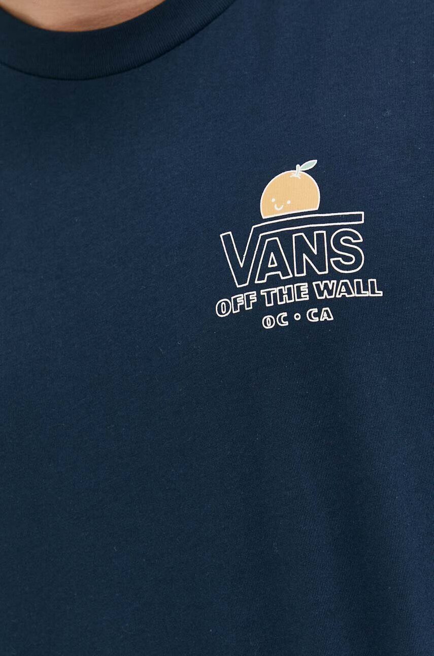 Vans Памучна тениска в тъмносиньо с принт - Pepit.bg