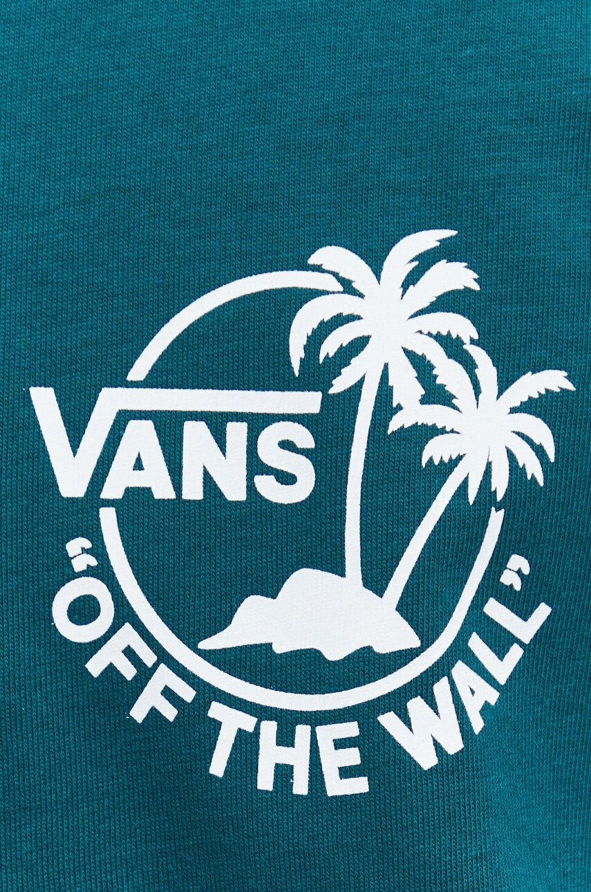 Vans Памучна тениска в зелено с принт - Pepit.bg