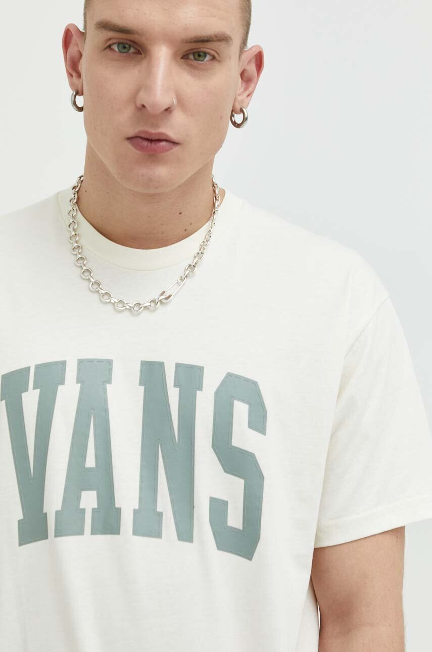 Vans Памучна тениска в бежово с принт - Pepit.bg