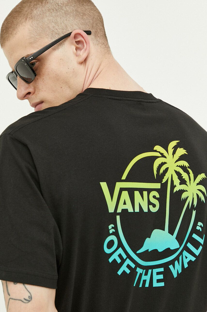 Vans Памучна тениска в черно с принт - Pepit.bg