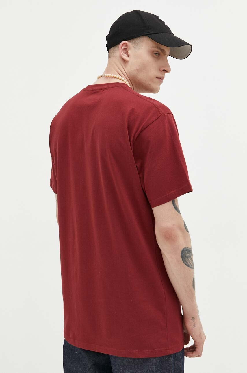 Vans Памучна тениска в бордо с принт - Pepit.bg