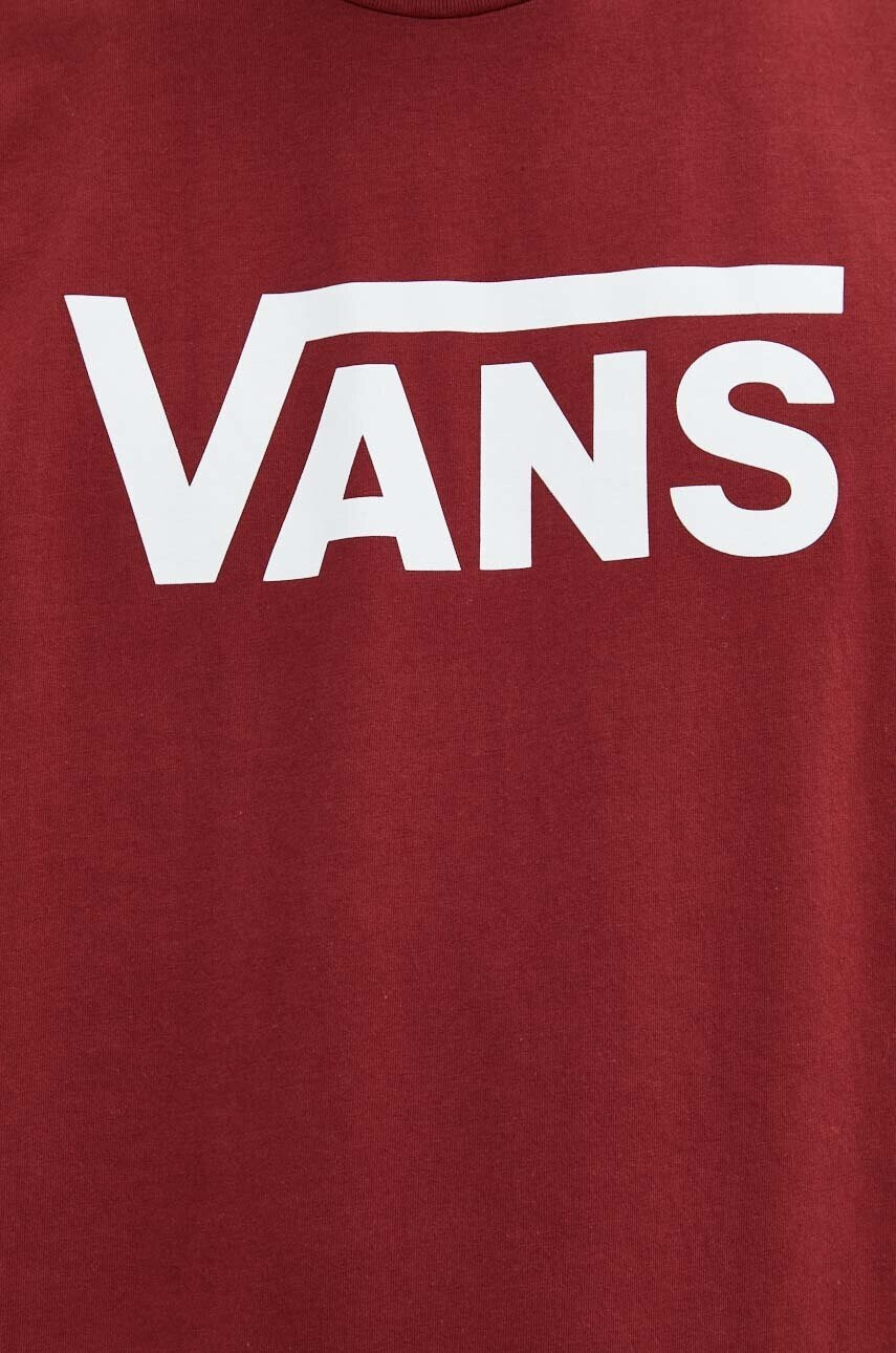 Vans Памучна тениска в бордо с принт - Pepit.bg
