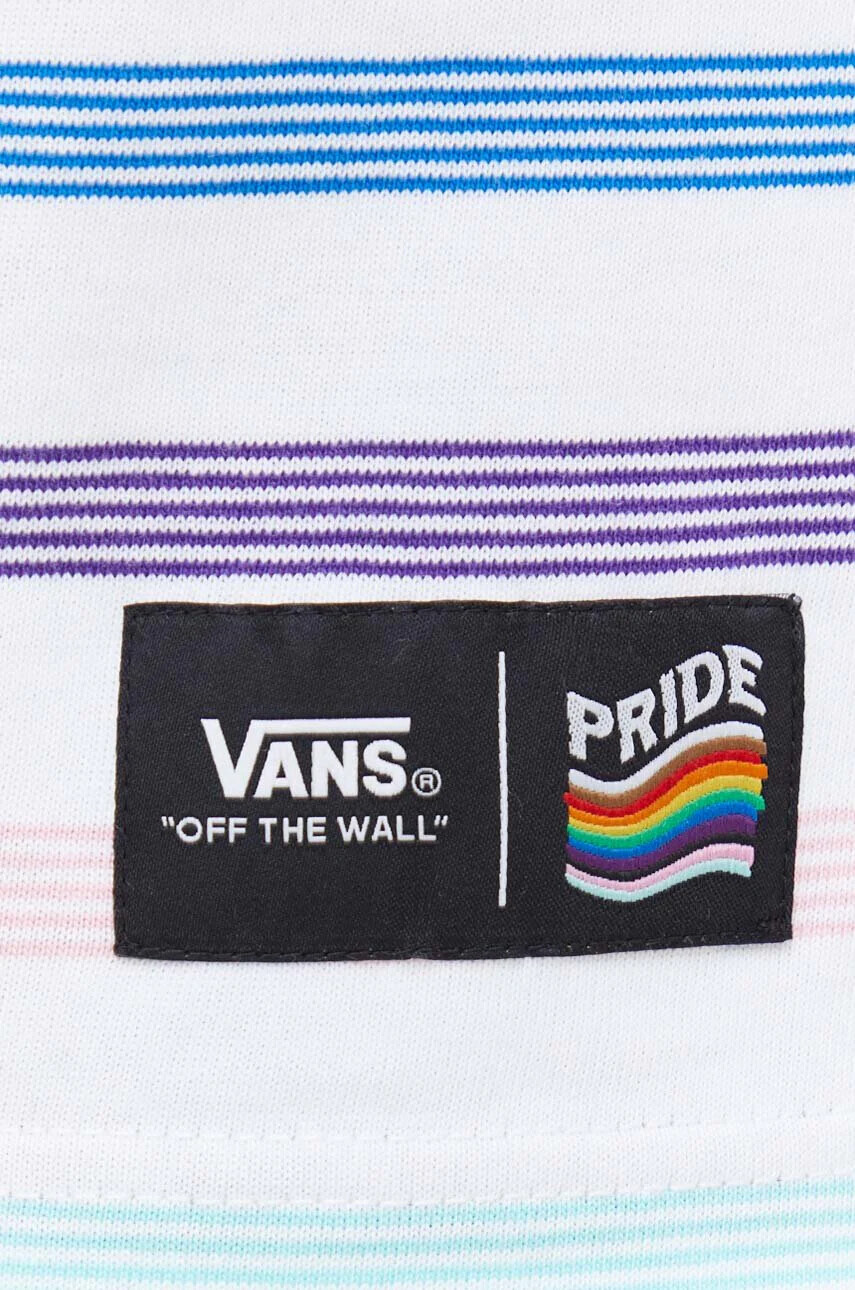 Vans Памучна тениска в бяло с десен - Pepit.bg