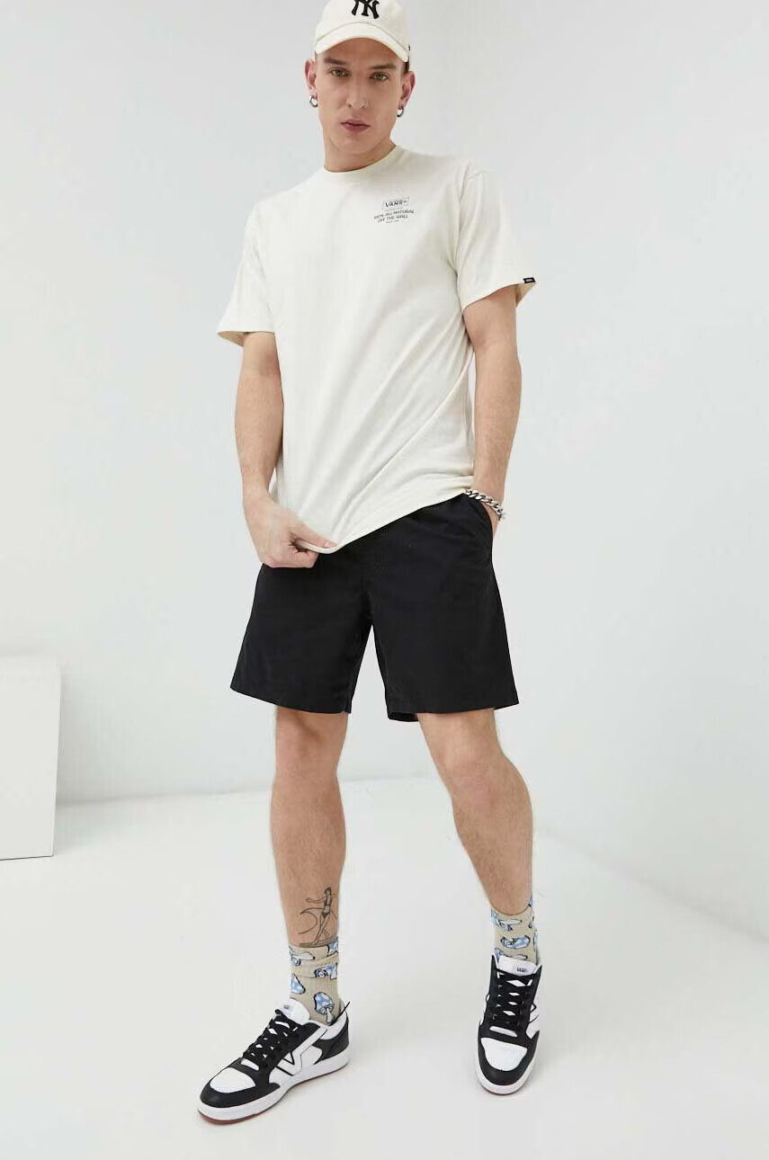 Vans Памучна тениска в бежово с принт - Pepit.bg
