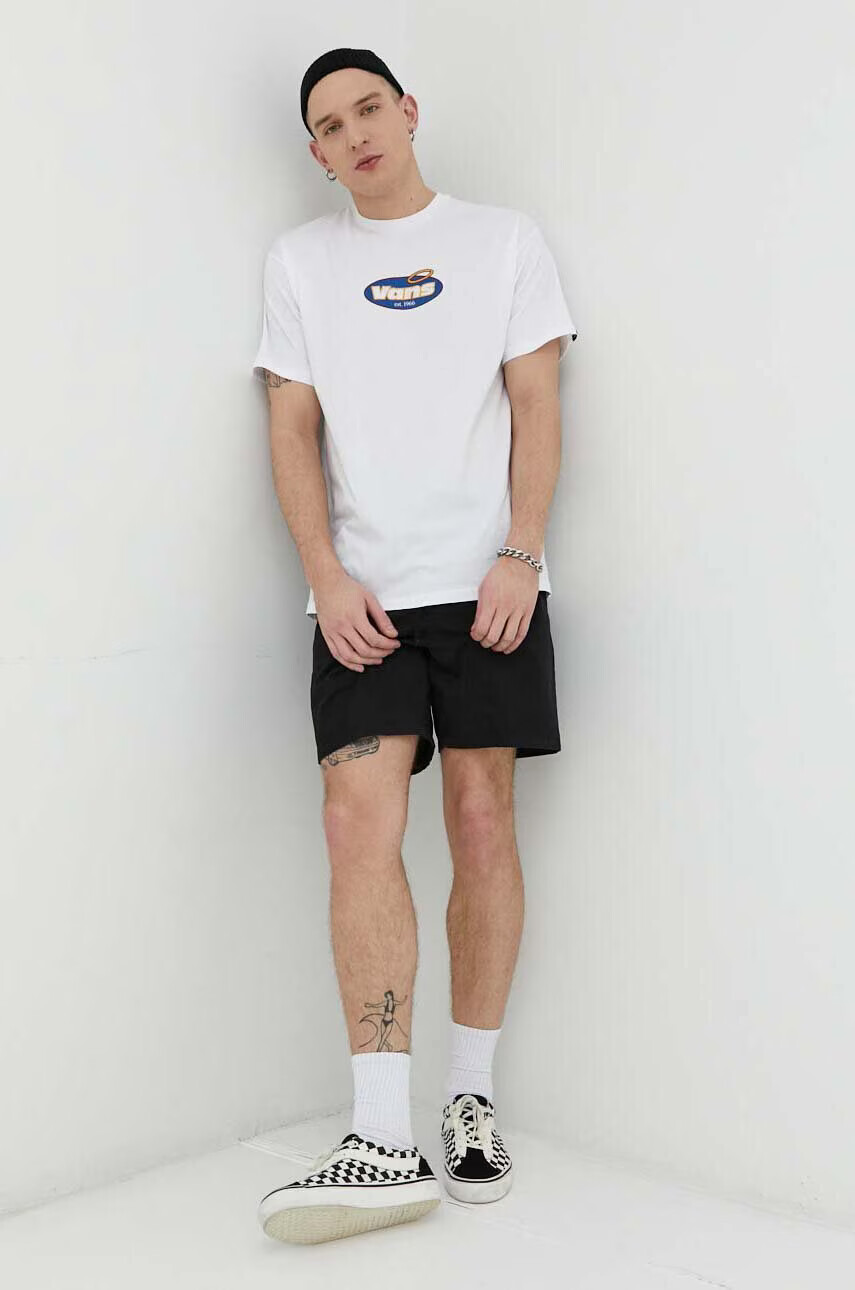 Vans Памучна тениска в бяло с принт - Pepit.bg