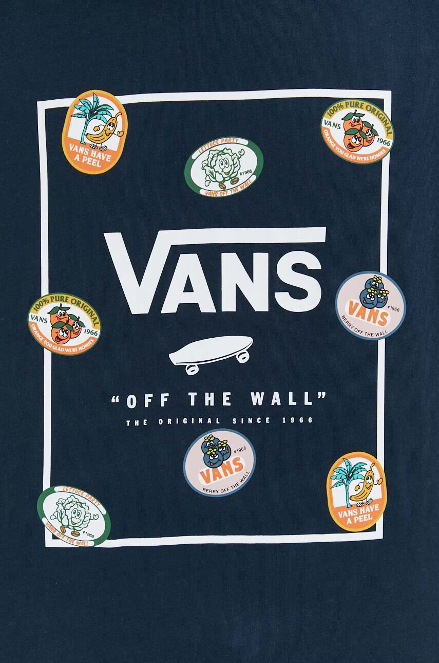 Vans Памучна тениска в тъмносиньо с принт - Pepit.bg