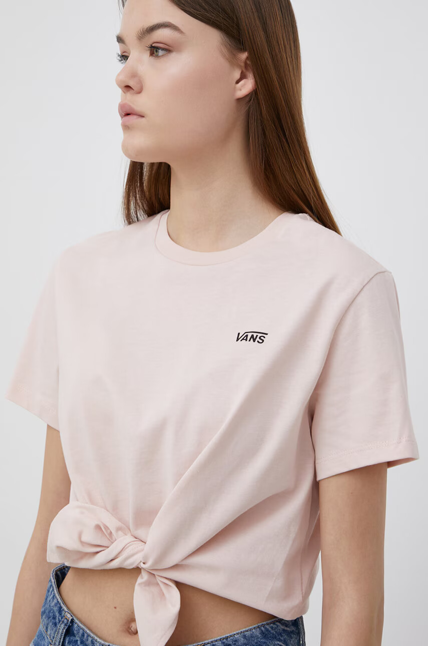 Vans Памучна тениска в розово - Pepit.bg