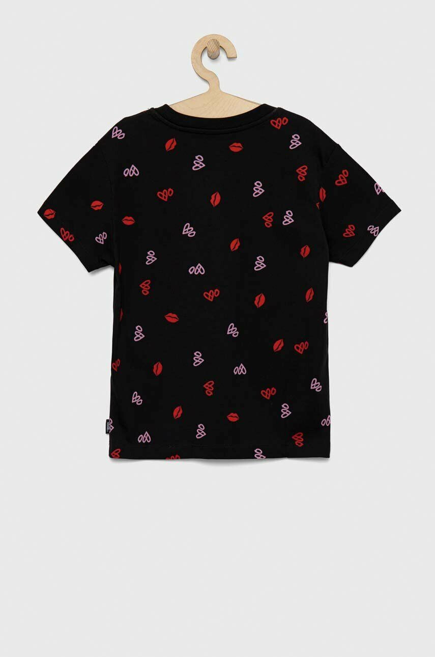 Vans Памучна тениска VALENTINES PRINT BOXY Black В черно - Pepit.bg