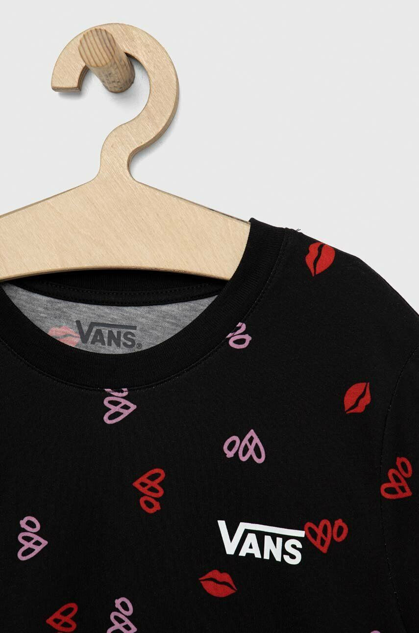 Vans Памучна тениска VALENTINES PRINT BOXY Black В черно - Pepit.bg