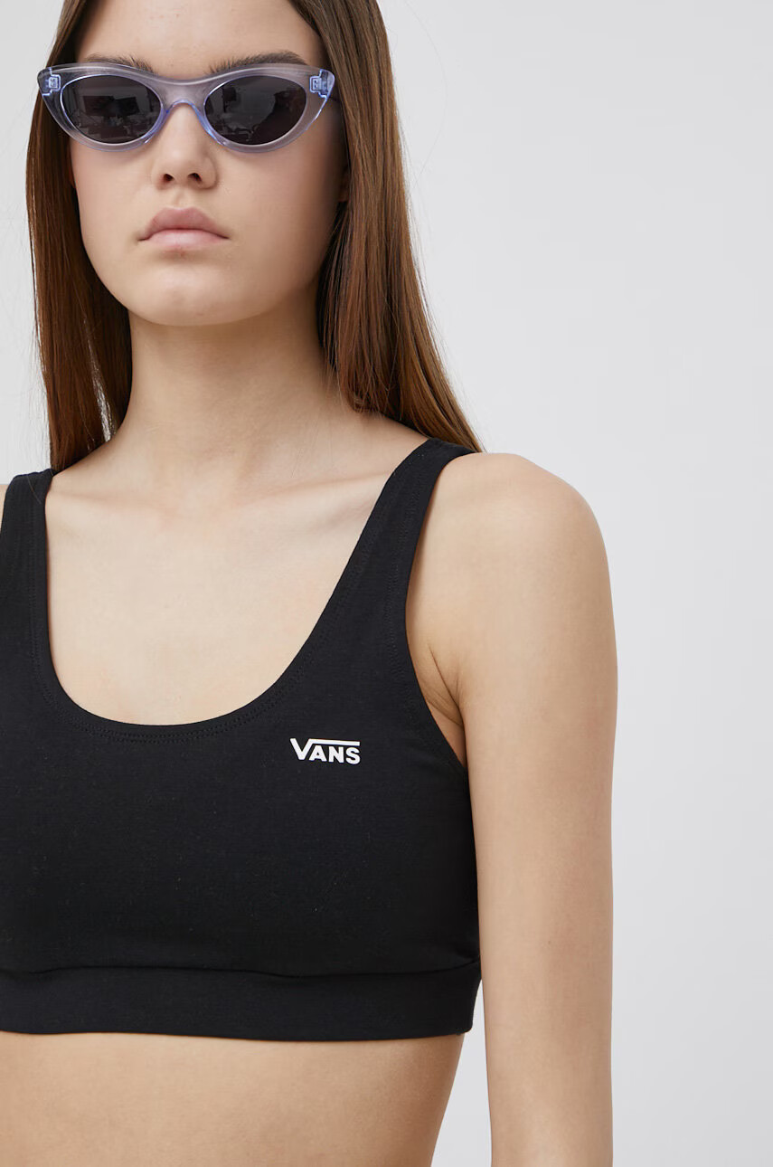 Vans Спортен сутиен в черно с изчистен дизайн - Pepit.bg