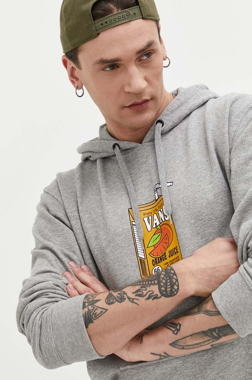 Vans Суичър в сиво с качулка с принт - Pepit.bg