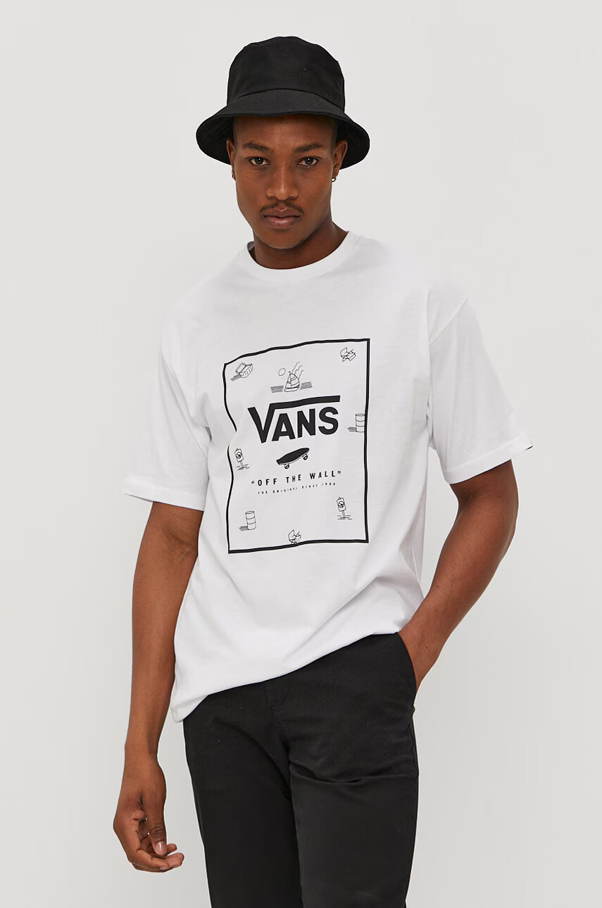 Vans Тениска в бяло с принт - Pepit.bg