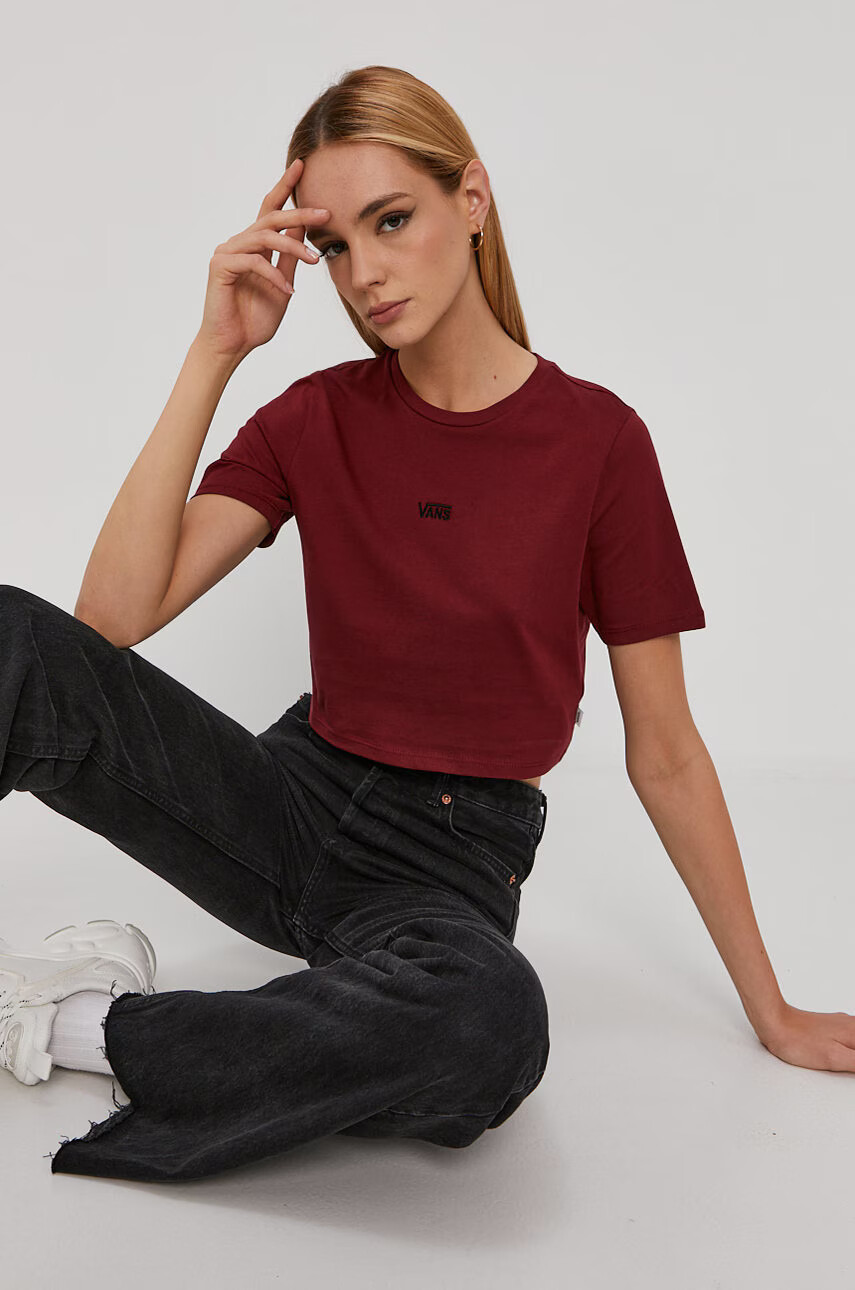 Vans Тениска дамска в бордо - Pepit.bg