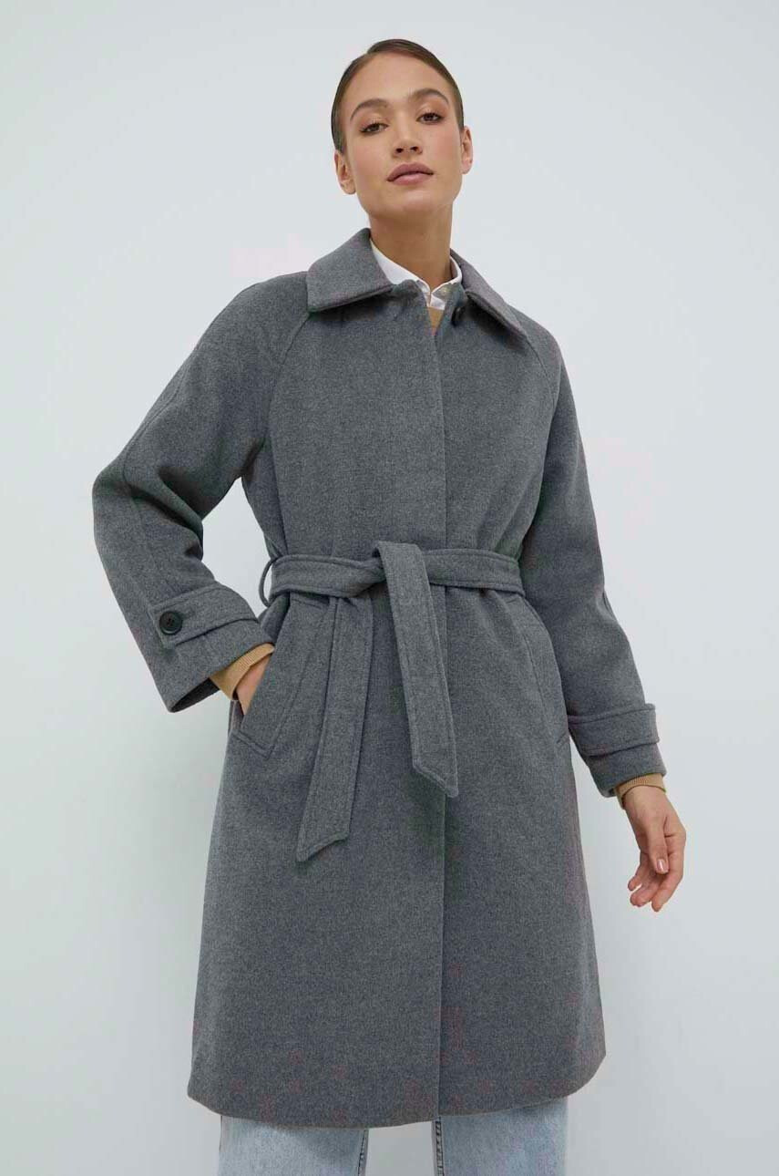 Vero Moda Палто с вълна в черно с преходна изолация - Pepit.bg