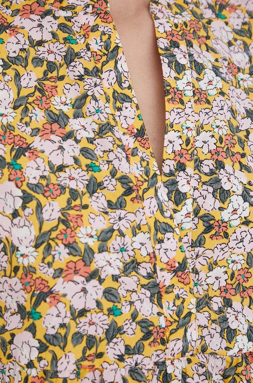 Vero Moda Памучна рокля в жълто къс модел разкроен модел - Pepit.bg