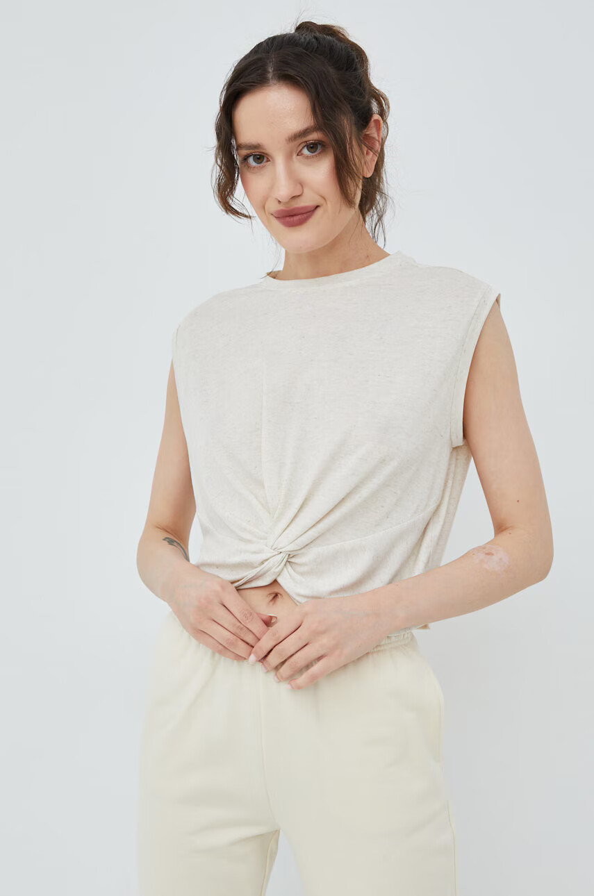 Vero Moda Топ с лен в бежово - Pepit.bg