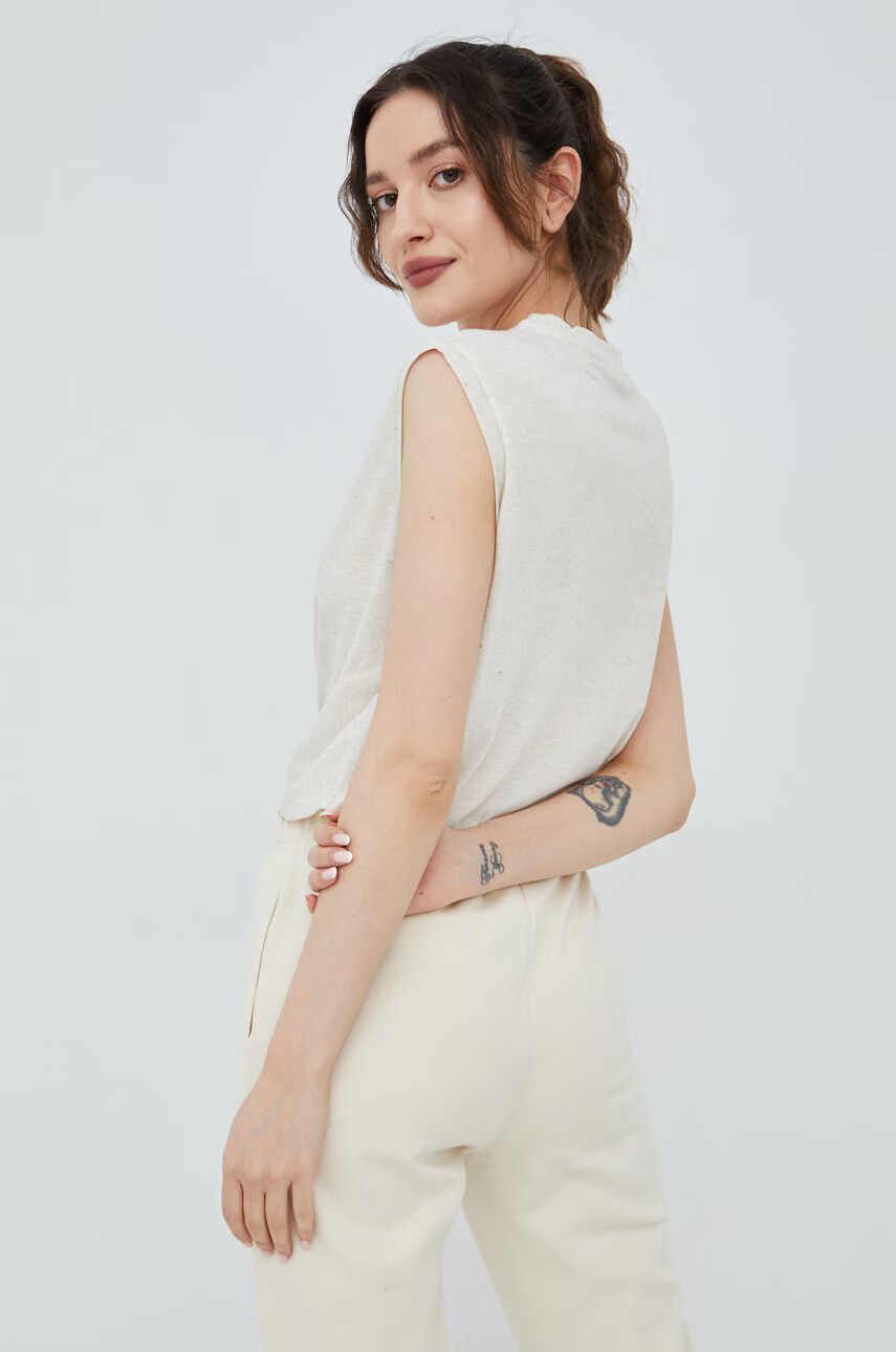 Vero Moda Топ с лен в бежово - Pepit.bg